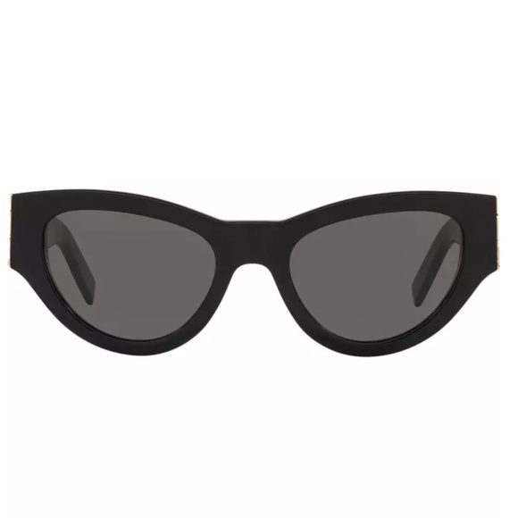 YSL Women's Cat Eye Sunglasses Black and Gold Monogram 53mm - Picture 3 of 12